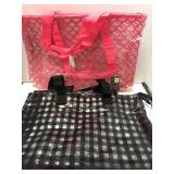 4 Plastic Tote Bags.  Zip Top. 18x12in. X 4in