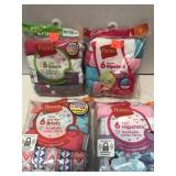 4pkg. Hanes,  Briefs & Hipsters. Girls size 8.