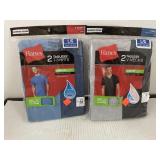 2 Packs of 2 ct. Hanes Tagless T-Shirts Mens