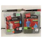 2 Packs of 2 ct. Hanes Tagless T-Shirts Mens XL