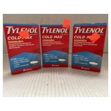 3 Boxes Tylenol Cold Max Caplets