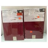 2 Maroon Microfiber Oval Tablecloths. 60 x 102