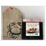 2 pc Lot.  7x12in Cutting Board / Decor. 7.5in