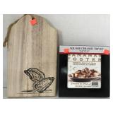2 pc Lot.  7x12in Cutting Board / Decor. 7.5in