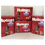 4 pkg. HUGGIES Little Movers Diapers.  Size 6.