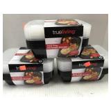 3 pkg. Meal Prep / Storage Containers. Holds 4