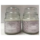 2 - 12oz Jar Candles Sweet Peppermint