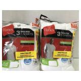 2 pkgs.  HANES T-Shirts. Medium.  3 Shirts/ pkg.