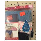 3 pkg. HANES. Ladies Hi-Cuts & Briefs. Size 10