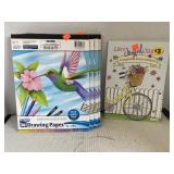4 Drawing paper pads and 1 Coloring book