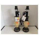 2 table bronze finish table lamps. 14" tall No