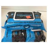 3 pkgs. Antibacterial Hand wipes.  80/ pkg.