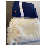Queen size Acrylic Woven throw and Blue Blanket