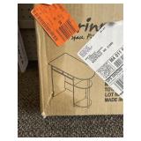 32 in. Rectangular Oak Grey Desk 2 Drawers