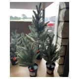 3 ct. of Small Faux Evergreen Trees