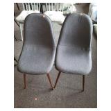 2 Stylish Grey Cloth Chairs