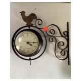 Dual Sided Rooster Wall Clock Farmhouse