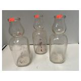 3 - 1qt Milk Jars Vintage & Unique