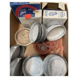 Ball Zinc lids. Jar rubbers.  Glass lid.  Misc