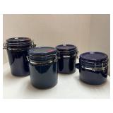 Blue Ceramic Collander Set