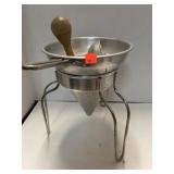 Food mill. Ricer. With wood pestle / pusher &