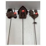 3 garden / lawn stakes. 16 in long.