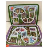 Divided food trays.  Food game