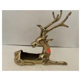 Brass deer planter. 10in long. 10in high