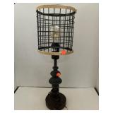 Table lamp. Open wire shade. 20.5in tall
