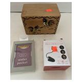 Mixed lot. Vintage wood recipe box