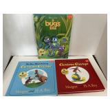 3 kids books. Curious George & A Bugs Life.