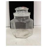 Clear canister w/ tight lid.