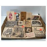 Lot of stamping stamps.  Rubber stamps. Crafting.