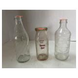 3 ct. - Vintage Glass Bottles (Pepsi & Dairy)