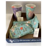 Group Lot Spring Themed Cups & Pouches