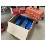 Group Lot Tackle Boxes, Plastic Tray