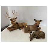 3 pc Deer Family. 7x2.5, 9x5.5 & 10x 10in