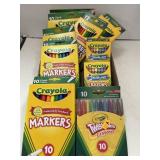 11 pkgs.  of Crayola crayons, markers, pencils,