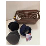 Plastic Basket and 3 Pair of Ear Muffs