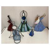 5 Stained Glass Angel Decorations