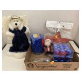 Christmas Lot. Beads Balls and Bear Angel Tree