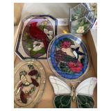 4 Sun Catchers / stained glass pieces. Open top