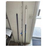 Lot of 5 fishing poles. 3 reels.
