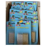 12 - 10ct pkgs. Birthday Candles.  Silver & Gold