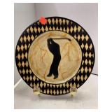Golf plate w/ stand. 10.5in diameter.