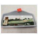 Golf mini tray / butter dish. Glass. 6.5x3