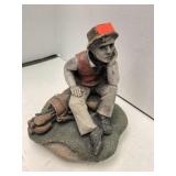 Heavy Golfer statue. 7in tall. 7x8 base approx