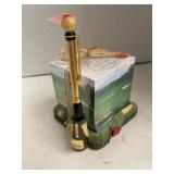 Desk Memo Cube Holder.  GOLF.