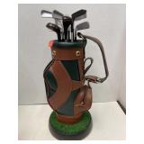 Mini golf bag w/ clubs. Telephone.16in high