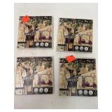 4 stone coasters. Golf.